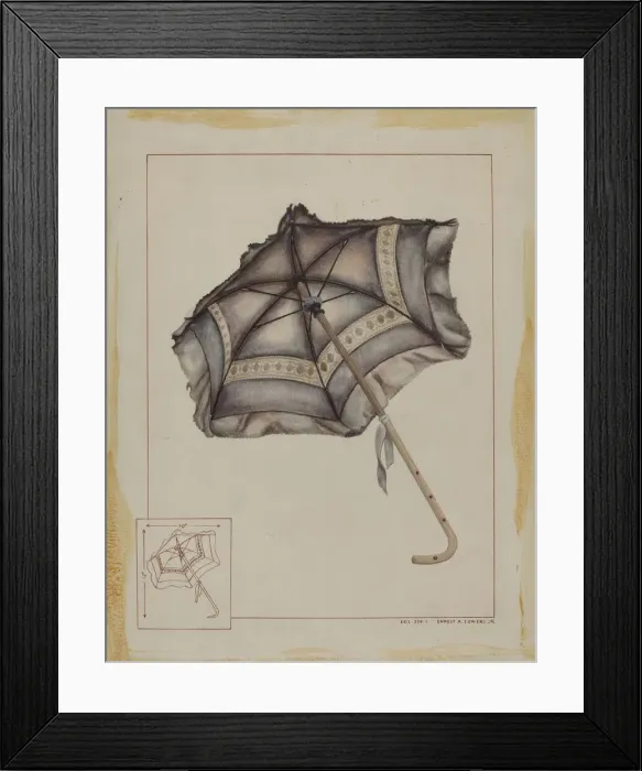 Framed Print : Doll Parasol, c. 1938. Creator: Ernest A Towers Jr Framed Print : Doll Parasol, c. 1938. Creator: Ernest A Towers Jr
