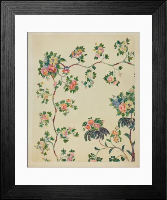 Framed Print : Appliqued Coverlet - Tree Design, c. 1936. Creator: Ernest A Towers Jr Framed Print : Appliqued Coverlet - Tree Design, c. 1936. Creator: Ernest A Towers Jr