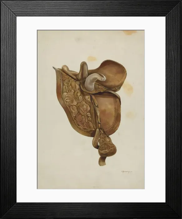 Framed Print : Saddle, c. 1937. Creator: Gerald Transpota Framed Print : Saddle, c. 1937. Creator: Gerald Transpota