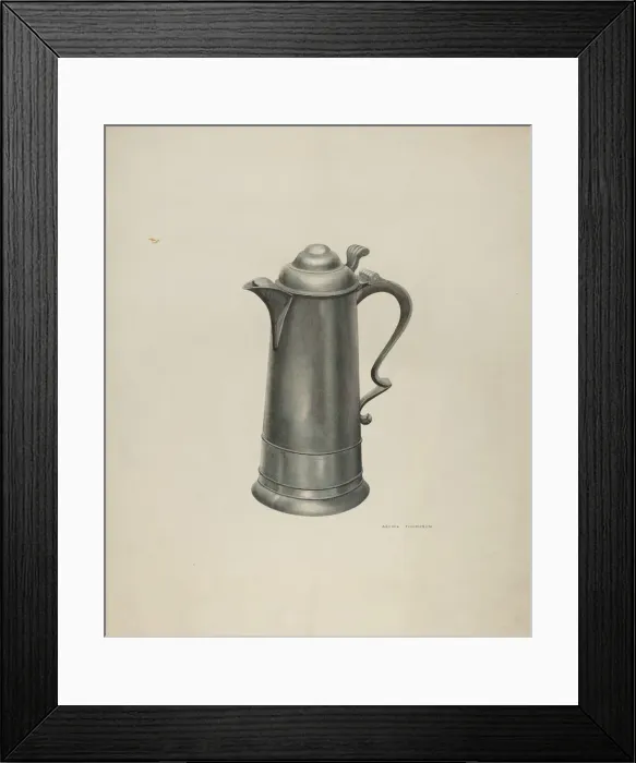 Framed Print : Pewter Flagon, 1935 / 1942. Creator: Archie Thompson Framed Print : Pewter Flagon, 1935 / 1942. Creator: Archie Thompson