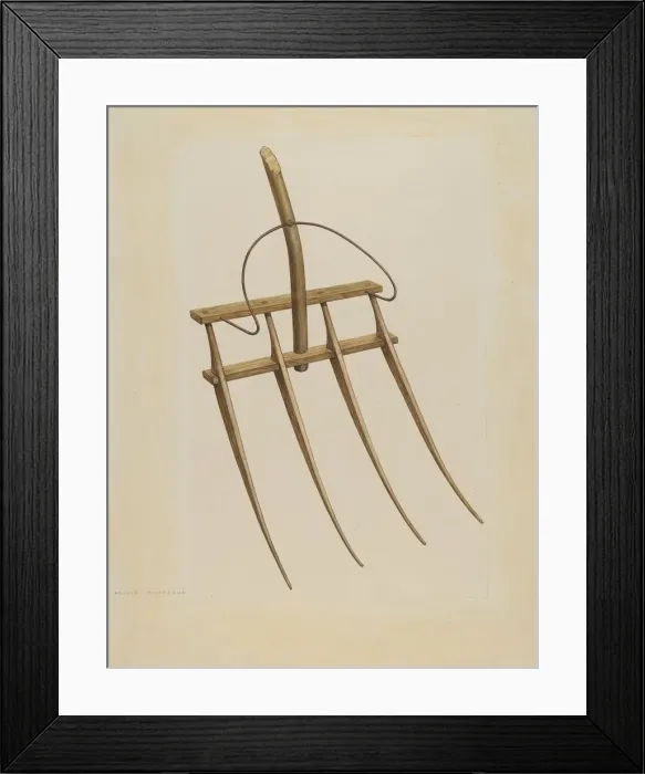 Framed Print : Straw Fork (Bishop Hill), c. 1939. Creator: Archie Thompson Framed Print : Straw Fork (Bishop Hill), c. 1939. Creator: Archie Thompson