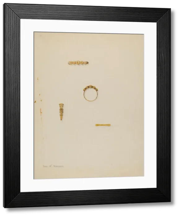 Framed Print : Topaz Ring, c. 1938. Creator: John H. Tercuzzi Framed Print : Topaz Ring, c. 1938. Creator: John H. Tercuzzi