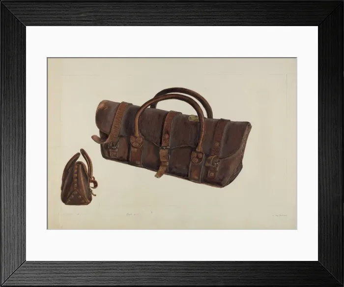 Framed Print : Oregon Boot Satchel, 1935 / 1942. Creator: A. R. Tolman Framed Print : Oregon Boot Satchel, 1935 / 1942. Creator: A. R. Tolman