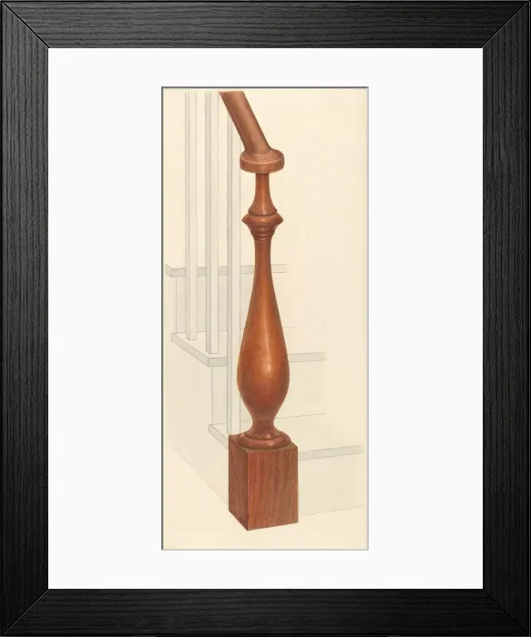 Framed Print : Bishop Hill: Newel Post, 1939. Creator: Archie Thompson Framed Print : Bishop Hill: Newel Post, 1939. Creator: Archie Thompson