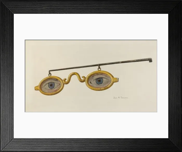 Framed Print : Shop Sign Spectacles, 1935 / 1942. Creator: John H. Tercuzzi Framed Print : Shop Sign Spectacles, 1935 / 1942. Creator: John H. Tercuzzi