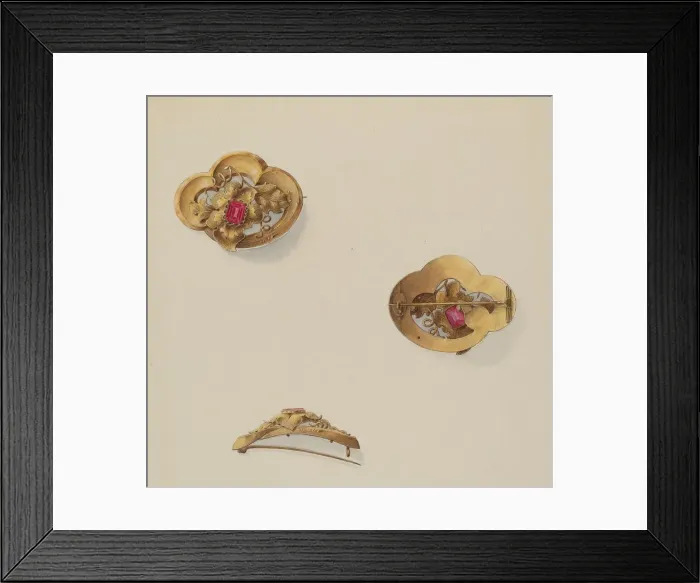 Framed Print : Brooch, c. 1937. Creator: John H. Tercuzzi Framed Print : Brooch, c. 1937. Creator: John H. Tercuzzi