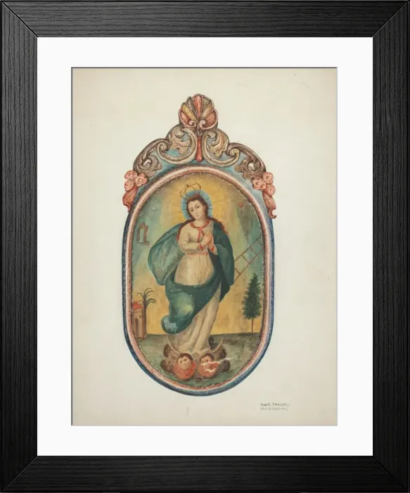 Framed Print : Santo de Retablo (Virgin Mary), 1939 / 1940. Creators: Robert W. R Framed Print : Santo de Retablo (Virgin Mary), 1939 / 1940. Creators: Robert W. R