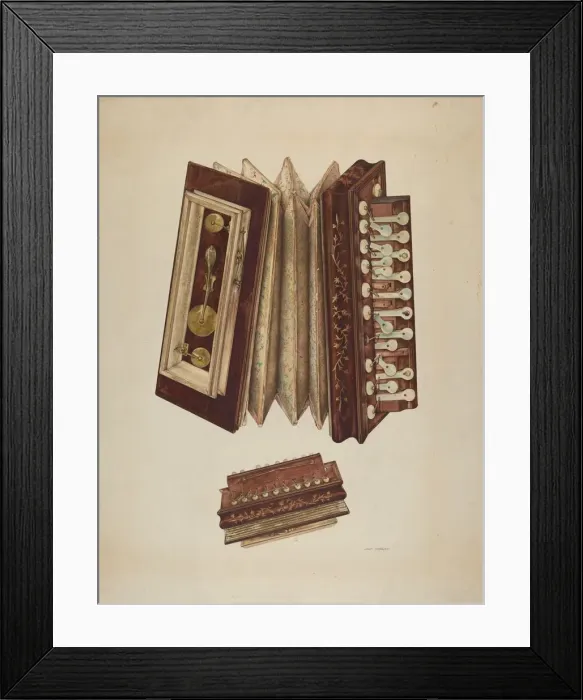Framed Print : Womans Accordian, 1938. Creator: John Thorsen Framed Print : Womans Accordian, 1938. Creator: John Thorsen