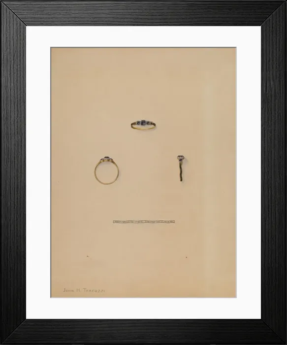 Framed Print : Mourning Ring, c. 1936. Creator: John H. Tercuzzi Framed Print : Mourning Ring, c. 1936. Creator: John H. Tercuzzi