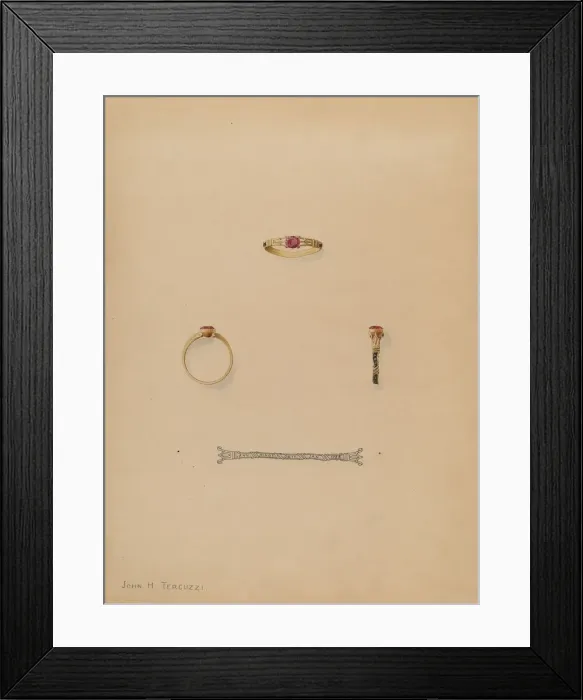 Framed Print : Mourning Ring, c. 1937. Creator: John H. Tercuzzi Framed Print : Mourning Ring, c. 1937. Creator: John H. Tercuzzi