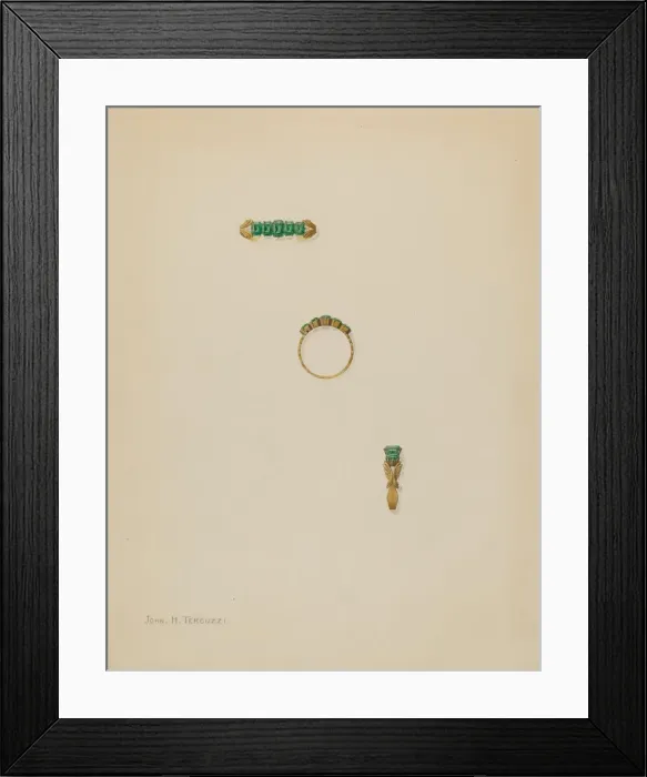 Framed Print : Emerald Ring, c. 1938. Creator: John H. Tercuzzi Framed Print : Emerald Ring, c. 1938. Creator: John H. Tercuzzi