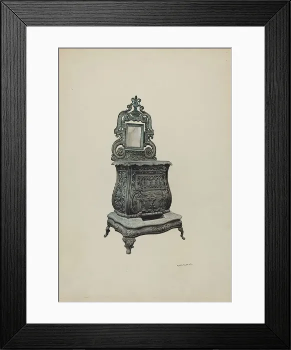 Framed Print : Stove, c. 1939. Creator: Robert W. R. Taylor Framed Print : Stove, c. 1939. Creator: Robert W. R. Taylor