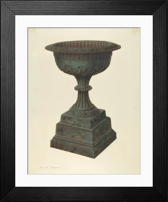 Framed Print : Garden Urn, 1935 / 1942. Creator: John H. Tercuzzi Framed Print : Garden Urn, 1935 / 1942. Creator: John H. Tercuzzi
