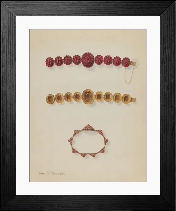 Framed Print : Bracelet, c. 1938. Creator: John H. Tercuzzi Framed Print : Bracelet, c. 1938. Creator: John H. Tercuzzi