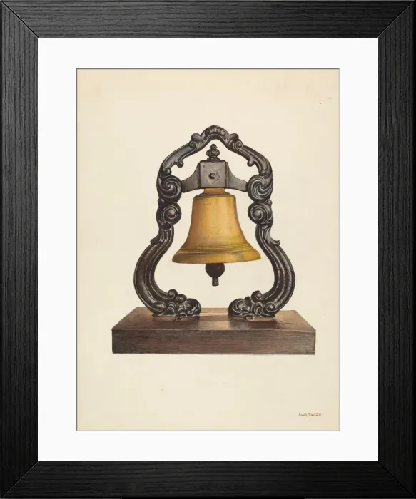Framed Print : Bell from Ship, c. 1940. Creator: Robert W. R. Taylor Framed Print : Bell from Ship, c. 1940. Creator: Robert W. R. Taylor