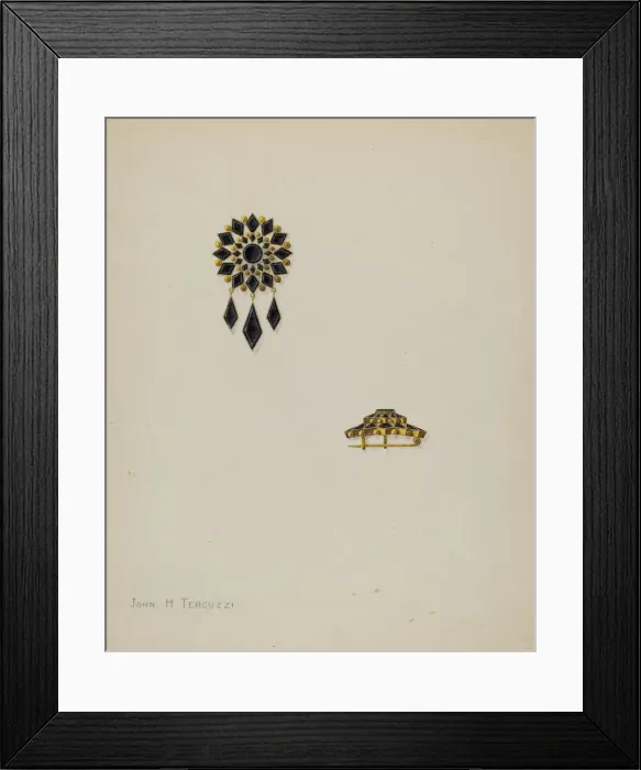 Framed Print : Brooch, c. 1938. Creator: John H. Tercuzzi Framed Print : Brooch, c. 1938. Creator: John H. Tercuzzi