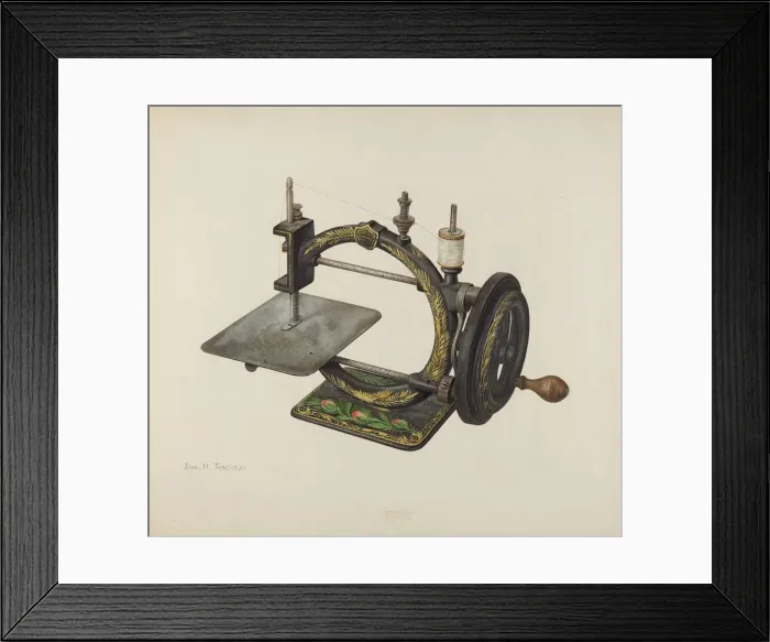 Framed Print : Sewing Machine, c. 1940. Creator: John H. Tercuzzi Framed Print : Sewing Machine, c. 1940. Creator: John H. Tercuzzi