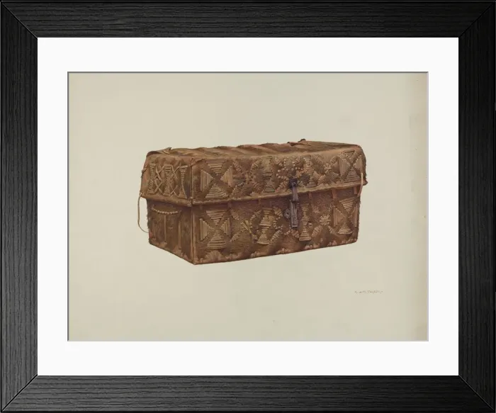 Framed Print : Cowhide Trunk, c. 1941. Creator: Robert W. R. Taylor