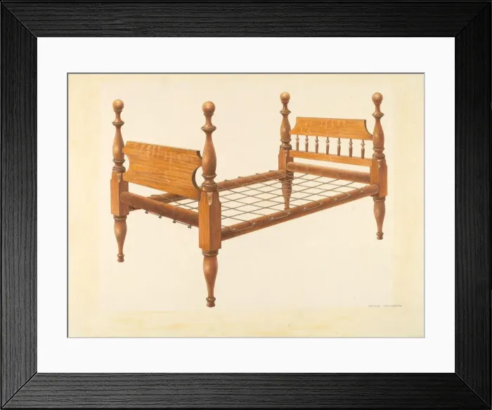 Framed Print : Bed: Bishop Hill, c. 1936. Creator: Archie Thompson Framed Print : Bed: Bishop Hill, c. 1936. Creator: Archie Thompson