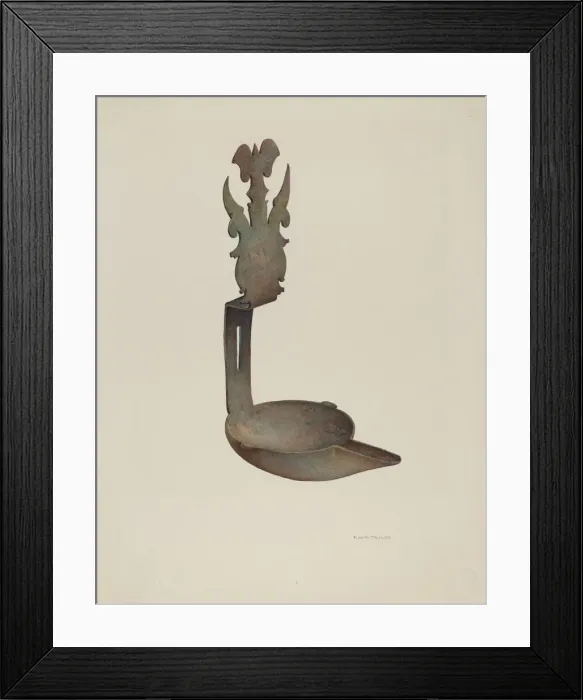 Framed Print : Grease Lamp, 1935 / 1942. Creator: Robert W. R. Taylor Framed Print : Grease Lamp, 1935 / 1942. Creator: Robert W. R. Taylor