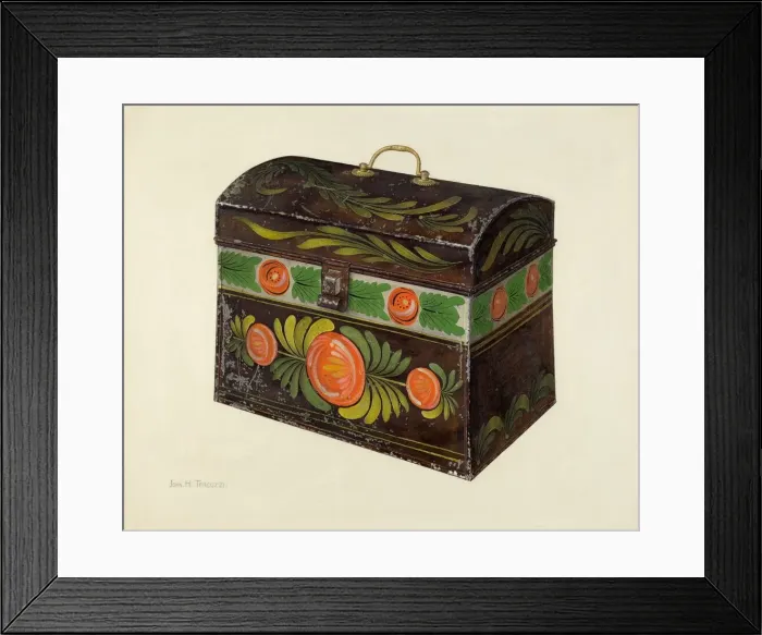 Framed Print : Toleware Box, 1935 / 1942. Creator: John H. Tercuzzi Framed Print : Toleware Box, 1935 / 1942. Creator: John H. Tercuzzi