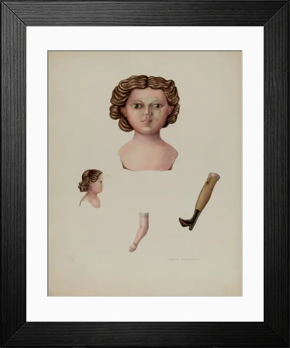 Framed Print : Doll (Composition), c. 1941. Creator: Archie Thompson Framed Print : Doll (Composition), c. 1941. Creator: Archie Thompson