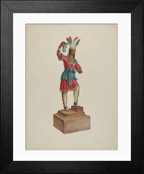 Framed Print : Cigar Store Indian, c. 1939. Creator: Robert W. R. Taylor Framed Print : Cigar Store Indian, c. 1939. Creator: Robert W. R. Taylor