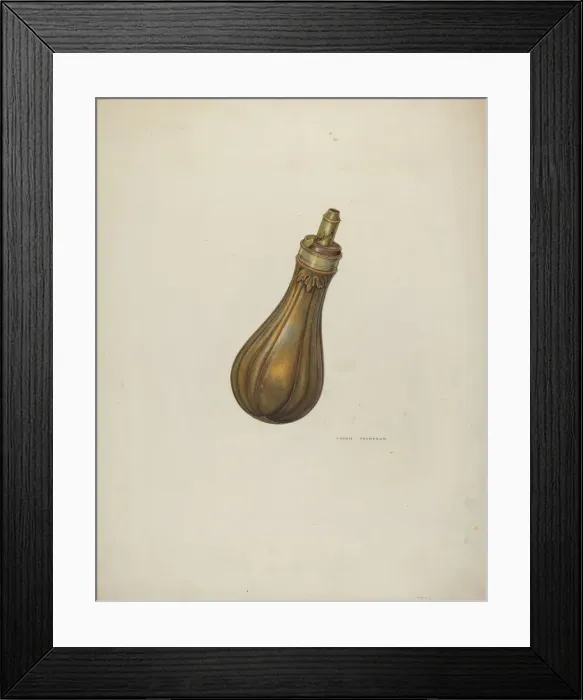 Framed Print : Powder Flask, 1941. Creator: Archie Thompson Framed Print : Powder Flask, 1941. Creator: Archie Thompson