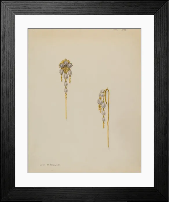 Framed Print : Cap or Bonnet Pin, 1938. Creator: John H. Tercuzzi Framed Print : Cap or Bonnet Pin, 1938. Creator: John H. Tercuzzi