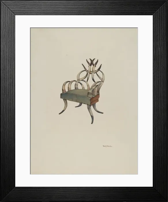 Framed Print : Horn chair, 1938. Creator: Robert W. R. Taylor Framed Print : Horn chair, 1938. Creator: Robert W. R. Taylor