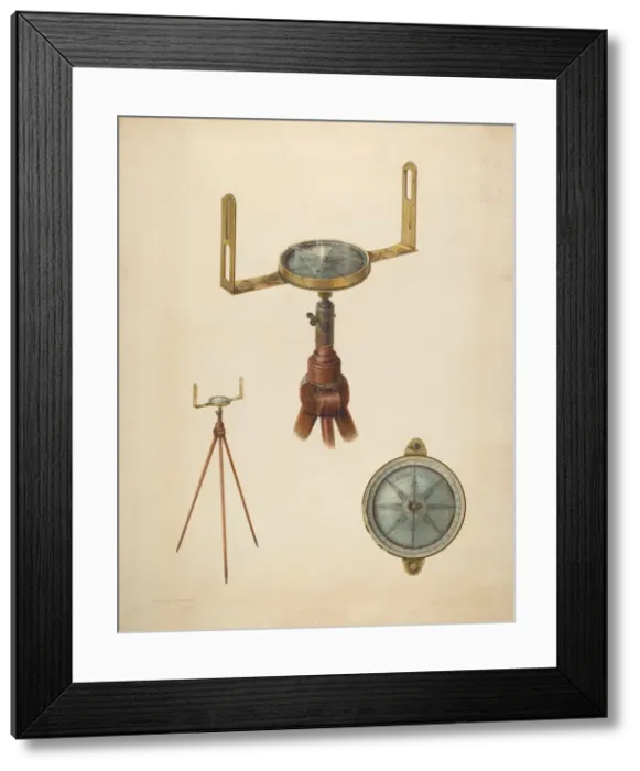 Framed Print : Surveyors Compass, c. 1937. Creator: Archie Thompson Framed Print : Surveyors Compass, c. 1937. Creator: Archie Thompson