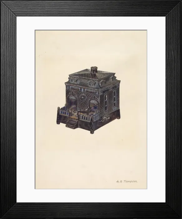 Framed Print : Toy Bank, c. 1937. Creator: Archie Thompson Framed Print : Toy Bank, c. 1937. Creator: Archie Thompson