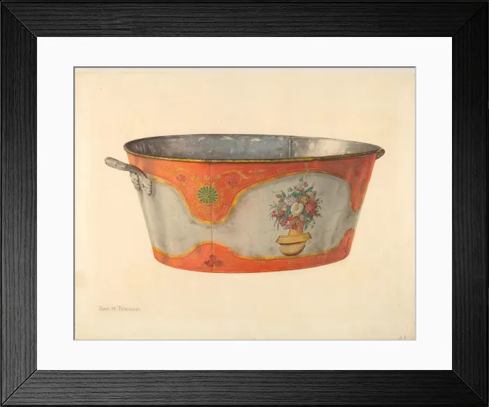 Framed Print : Painted Basin, 1935 / 1942. Creator: John H. Tercuzzi Framed Print : Painted Basin, 1935 / 1942. Creator: John H. Tercuzzi
