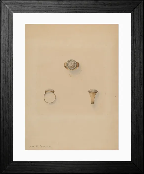 Framed Print : Mourning Ring, 1935 / 1942. Creator: John H. Tercuzzi Framed Print : Mourning Ring, 1935 / 1942. Creator: John H. Tercuzzi
