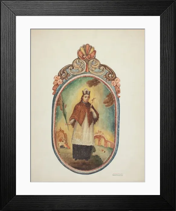 Framed Print : Sant de Retablo, 1939 / 1940. Creators: Robert W. R. Taylor, William Kieckhofel Framed Print : Sant de Retablo, 1939 / 1940. Creators: Robert W. R. Taylor, William Kieckhofel