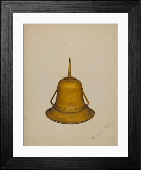 Framed Print : Whale Oil Lamp, c. 1938. Creator: Richard Taylor Framed Print : Whale Oil Lamp, c. 1938. Creator: Richard Taylor