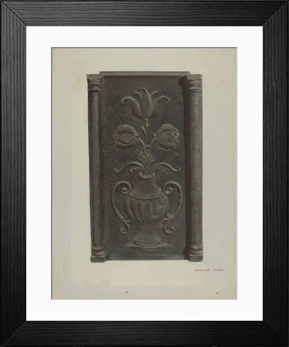 Framed Print : Pa. German Stove Plate, c. 1939. Creator: Franklyn Syres Framed Print : Pa. German Stove Plate, c. 1939. Creator: Franklyn Syres