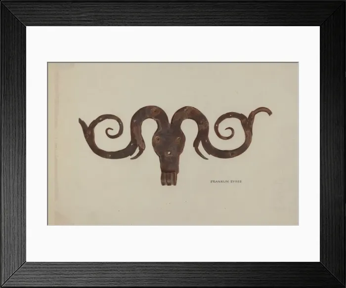 Framed Print : Moravian Hinge, c. 1939. Creator: Franklyn Syres Framed Print : Moravian Hinge, c. 1939. Creator: Franklyn Syres