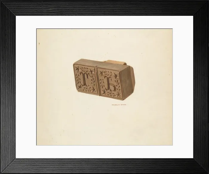 Framed Print : Butter Mold, c. 1940. Creator: Franklyn Syres Framed Print : Butter Mold, c. 1940. Creator: Franklyn Syres