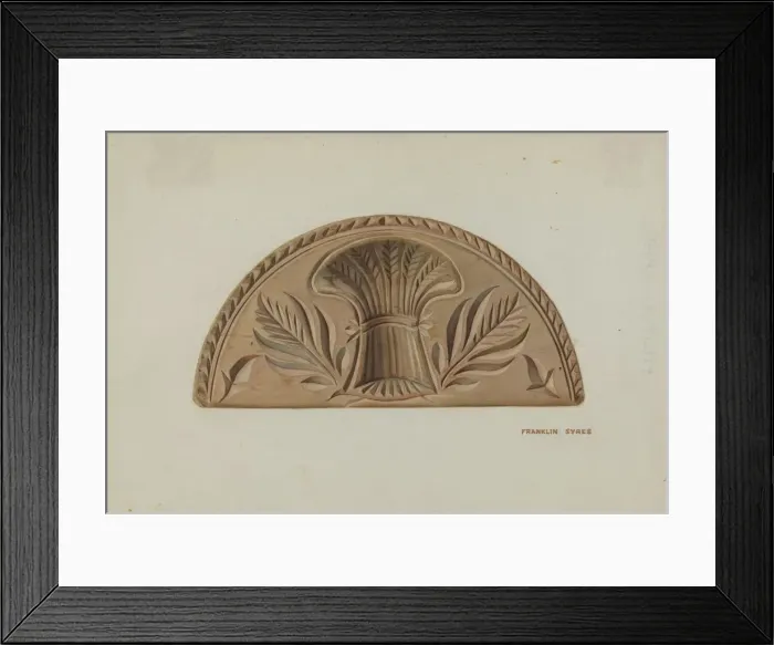 Framed Print : Pa. German Butter Mold, c. 1939. Creator: Franklyn Syres Framed Print : Pa. German Butter Mold, c. 1939. Creator: Franklyn Syres