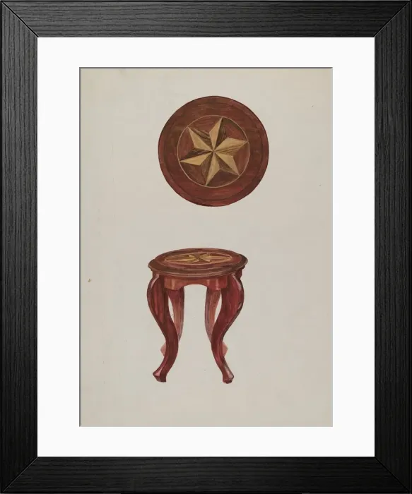 Framed Print : Round Stool, 1936. Creator: Verna Tallman Framed Print : Round Stool, 1936. Creator: Verna Tallman