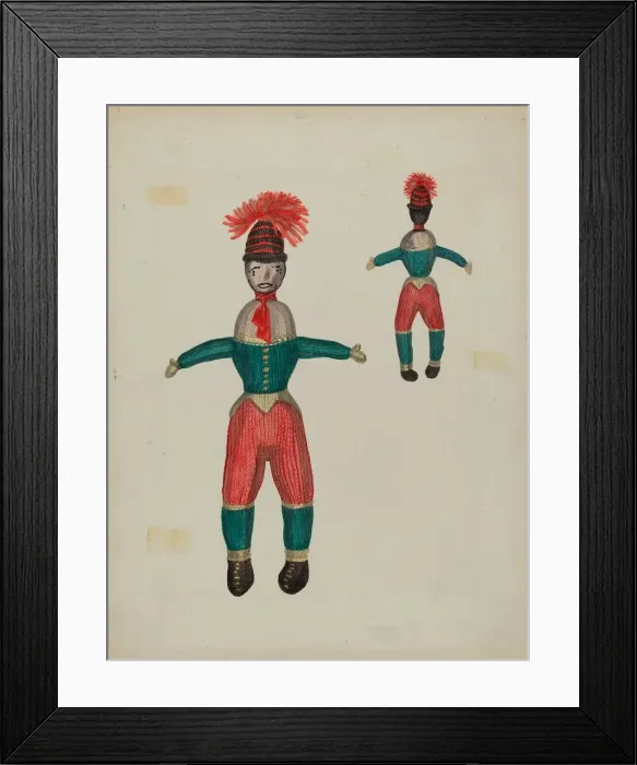 Framed Print : Knitted Doll Duke, c. 1937. Creator: Verna Tallman Framed Print : Knitted Doll Duke, c. 1937. Creator: Verna Tallman