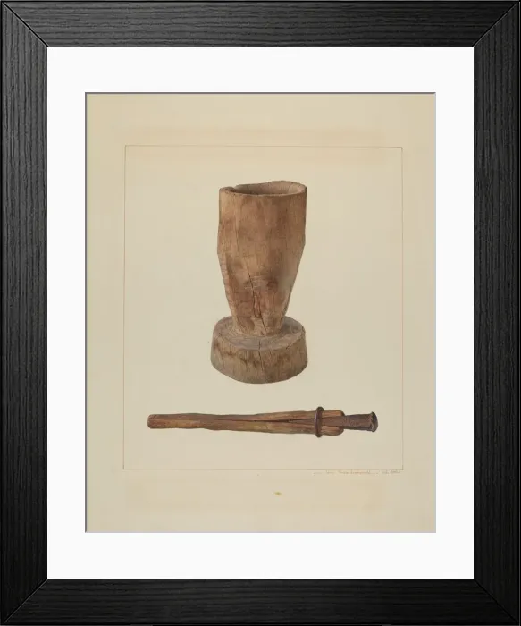 Framed Print : Pestle and Mortar, c. 1938. Creator: John Swientochowski Framed Print : Pestle and Mortar, c. 1938. Creator: John Swientochowski