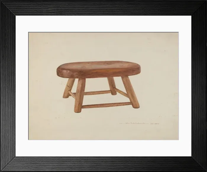 Framed Print : Pennsylvania Dutch Bed Stool, 1935 / 1942. Creator: John Swientochowski Framed Print : Pennsylvania Dutch Bed Stool, 1935 / 1942. Creator: John Swientochowski