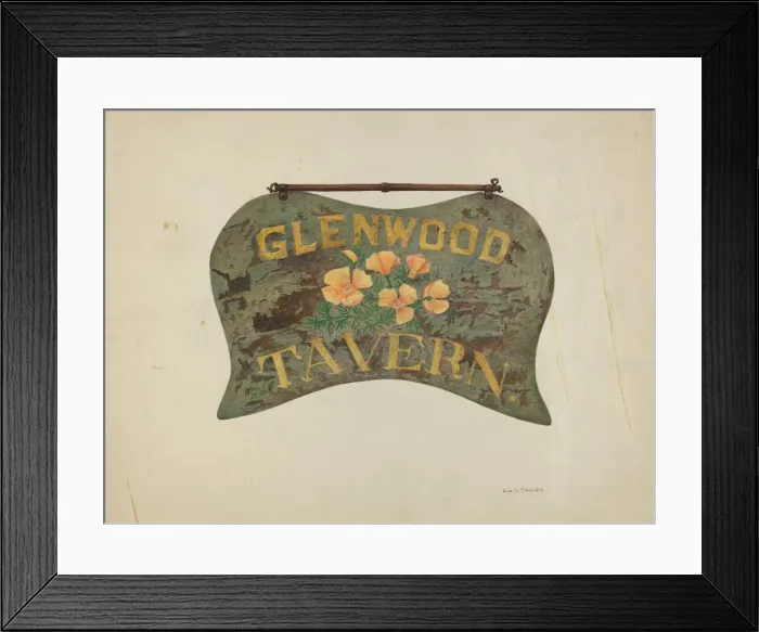 Framed Print : Tavern Sign, c. 1940. Creator: Robert W. R. Taylor Framed Print : Tavern Sign, c. 1940. Creator: Robert W. R. Taylor