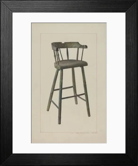 Framed Print : Baby High Chair, 1938. Creator: John Swientochowski Framed Print : Baby High Chair, 1938. Creator: John Swientochowski