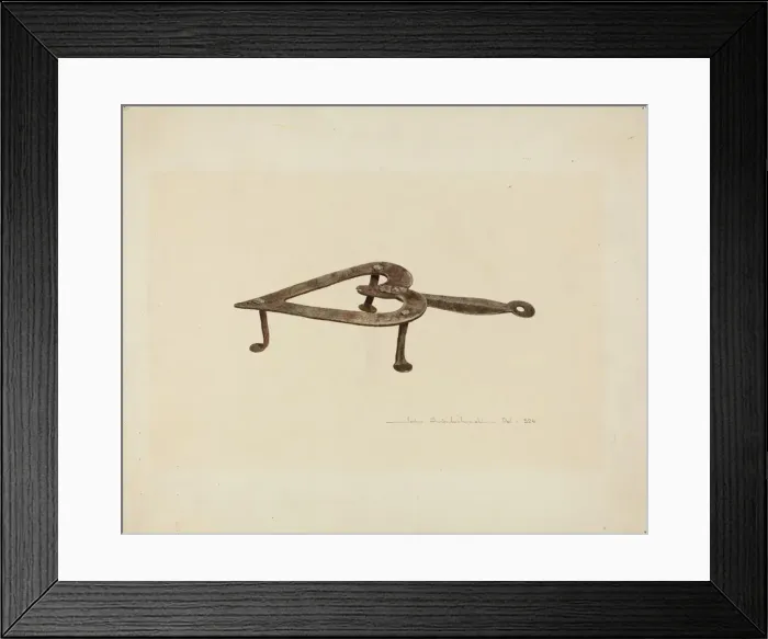 Framed Print : Flat Iron Holder, c. 1939. Creator: John Swientochowski Framed Print : Flat Iron Holder, c. 1939. Creator: John Swientochowski