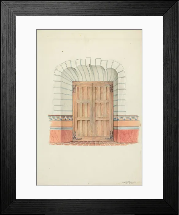 Framed Print : Restoration Drawing, 1936. Creator: Robert W. R. Taylor Framed Print : Restoration Drawing, 1936. Creator: Robert W. R. Taylor