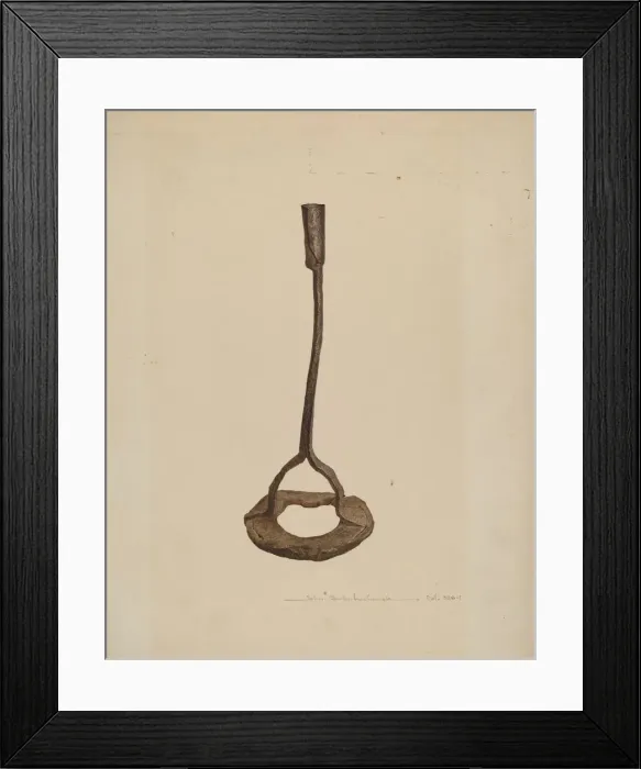 Framed Print : Horse Shoe Candle Holder, c. 1939. Creator: John Swientochowski Framed Print : Horse Shoe Candle Holder, c. 1939. Creator: John Swientochowski