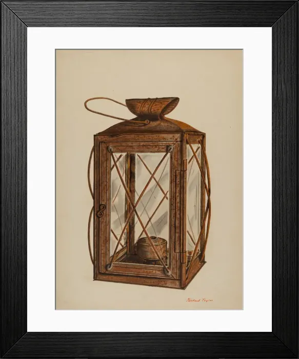 Framed Print : Farm Lantern, c. 1940. Creator: Richard Taylor Framed Print : Farm Lantern, c. 1940. Creator: Richard Taylor